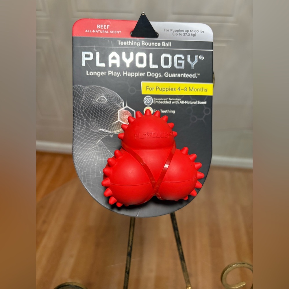 Playology Peanut Butter Flavor Squeaky Teething Bounce